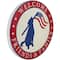 13.75" Welcome Friends & Family Patriotic Dog Metal Wall Sign